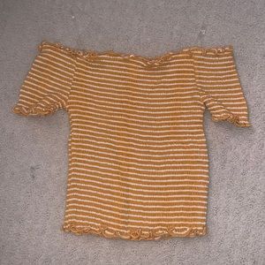 yellow and white cropped top